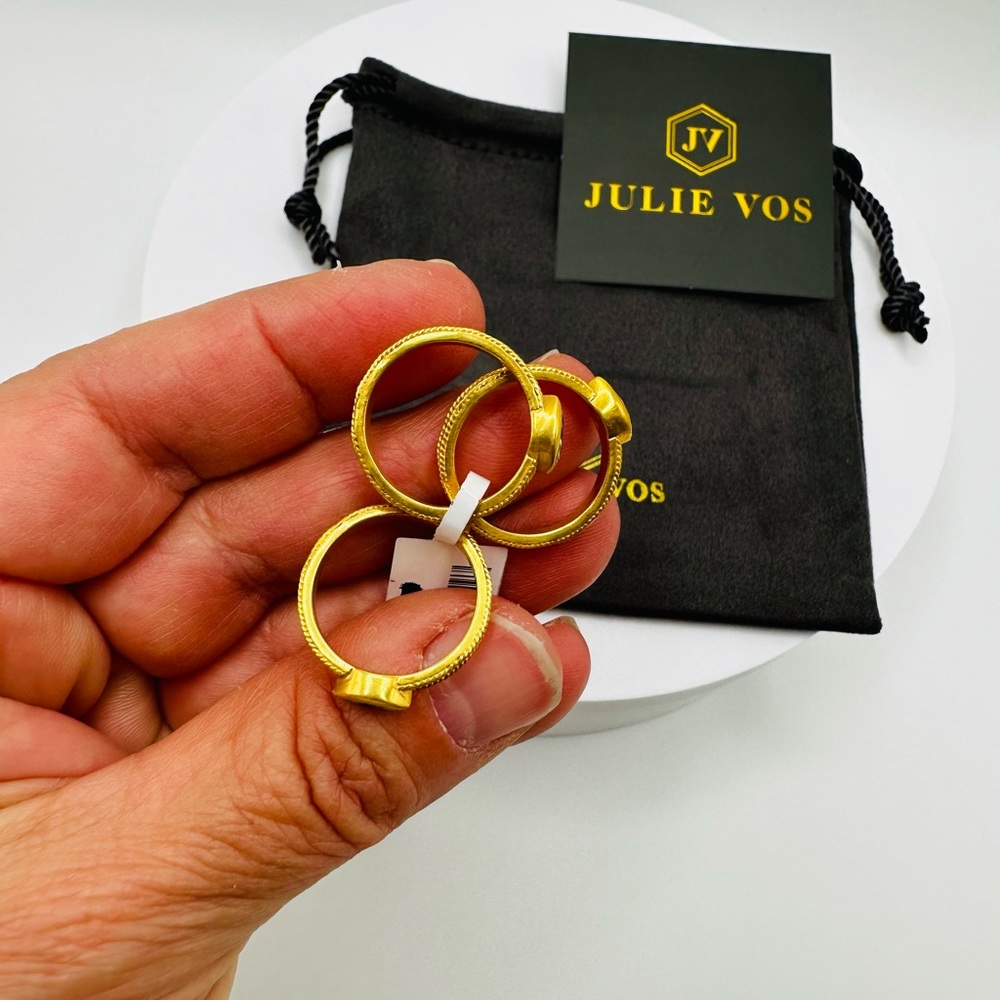 NWT Luxury Minimalist Authentic Julie Vos marquise cubic zirconia Ring Set - Picture 10 of 17